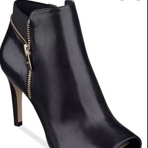 Marc Fisher boot heels size 11 cashmere leather buckle peep toe